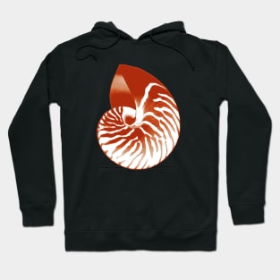 Nautilus Shell, Terracotta and White Hoodie